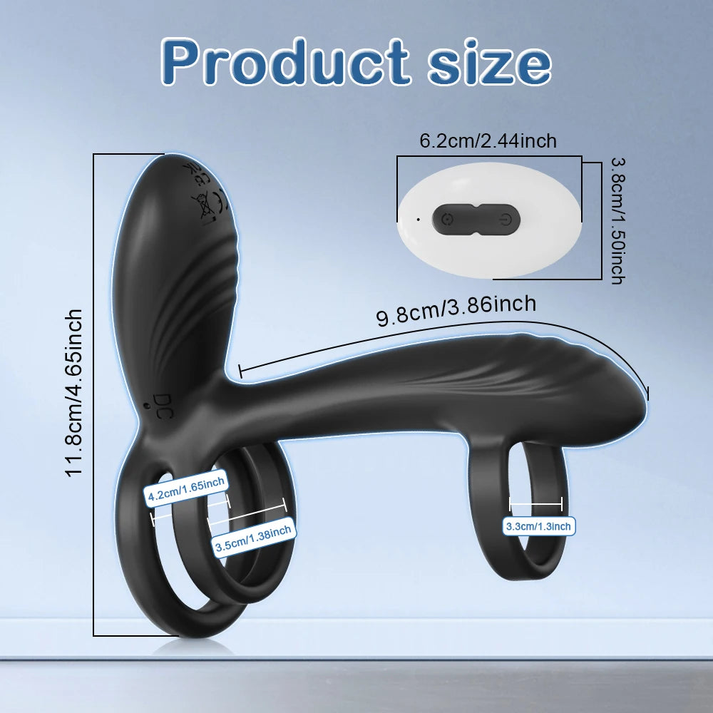 Vibrating 360°Twisting Cock Ring Sex Toys for Women Adult Couples G-spot Clitoral Stimulator Penis Ring for Men Dick Vibrator 18