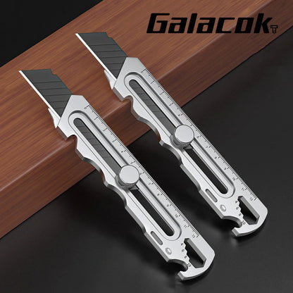 Stainless Steel Utility Knife 6 In 1 Multi-Function Opener Retractable Box Cutter Portable Office Home Courier Unboxing Knifes