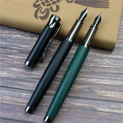 Office and study writing pen 0.5mm Black Knight fountain pen F Tip All metal copper pen holder