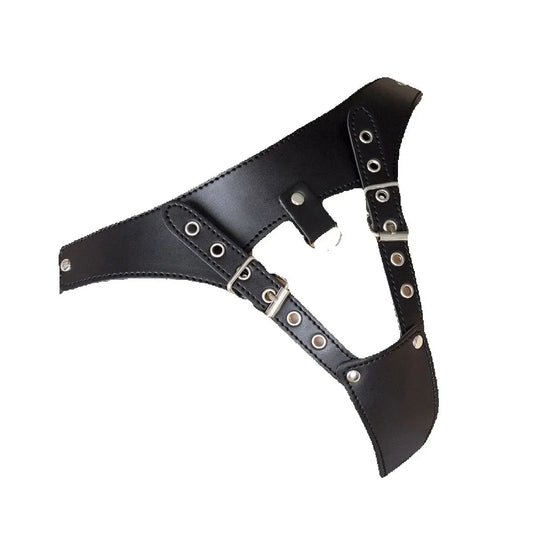 BDSM Bondage Harness Briefs Pant Hole Sex Toys For Woman PU G-strings Panty Masturbation Underwear Panties Chastity Strap Belt