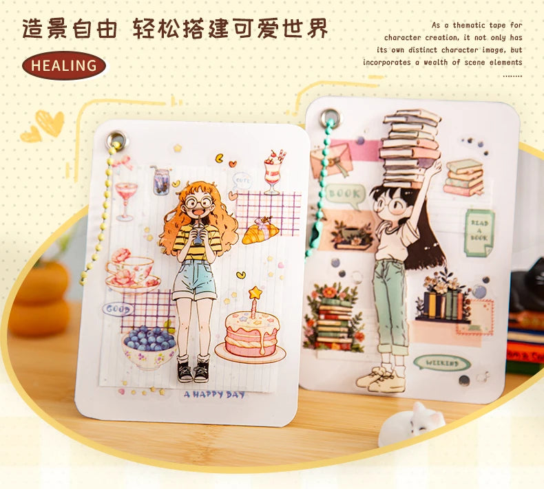 Mr Paper Washi Tape Kawaii 1 Roll  Character Scenery PET Stickers DIY Decoration for Journal Diary Scrapbooking Planners Cards
