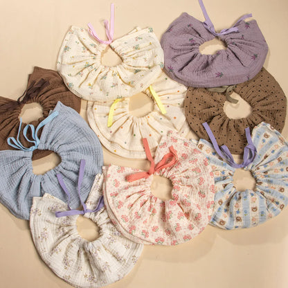 New Cute Drawstring Baby Bibs Newborn Cotton Gauze Saliva Towel Burp Cloths Bandana Scarf for Boy Girl Soft Feeding Drool Bib