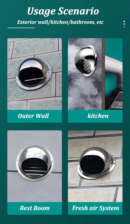 Stainless Steel Ducting Ventilation Exhaust Grille Cover for Wall Ceiling Anti-bird And Rat Prevent Air Vent Heating Cooling Cap
