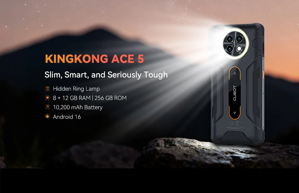 [Shipping From Poland] Cubot KingKong ACE 5 Android 16  10200mAh Rugged Smartphone 20GB(8+12) RAM 256GB ROM 6.745" 120Hz NFC