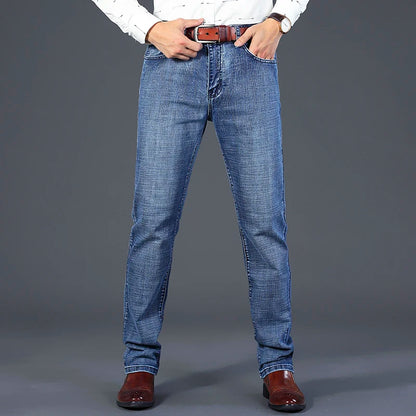 2026 New Style Business Men's Jeans Casual Straight Stretch Fashion Classic Blue Black Work Pant Denim Trousers Male Clothing