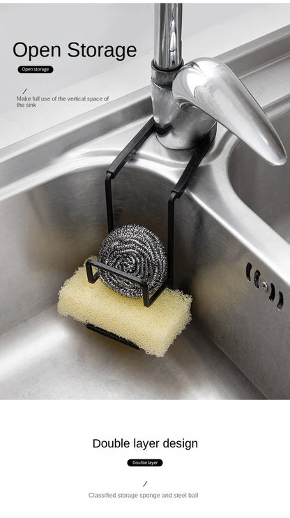 Durable Sink Caddy Sink Sponge Holder Small Kitchen Bathroom Metal Organizer Liquid Dish Drainer Faucet Rack Shower Convenient