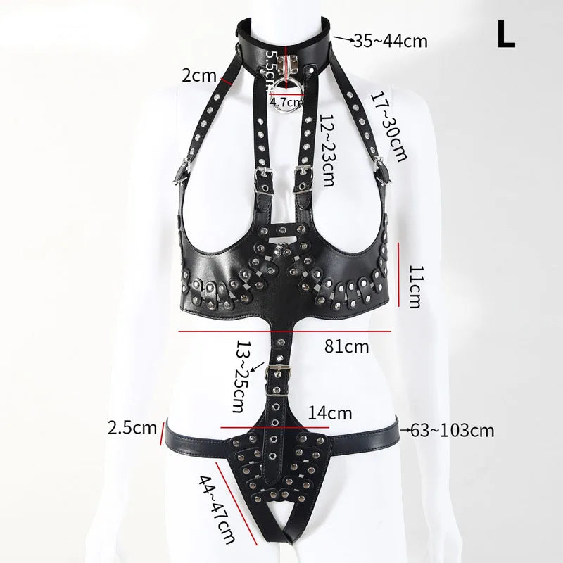Sex Suit Harness Women,Slave Bondage Restraints Cosplay Sexy Lingerie Sex Toys for Couples BDSM Collar Bra Open Breast Underwear