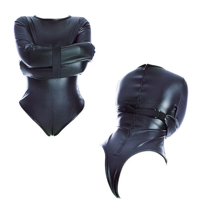 BDSM Leather Arm Binder Restraint Bodysuit Sexy Lingerie Fetish Bondage Straitjacket Slave Cosplay Binding Belts Couple Sex Toys