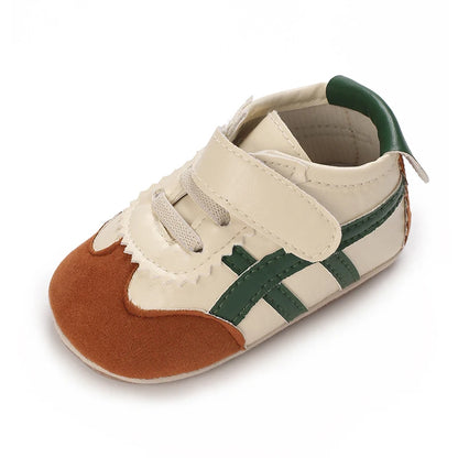 Spring and Autumn Fashion Stripes 0-1 Baby Shoes Baby Shoes Step Front Shoes Rubber Bottom Anti Slip Sneakers