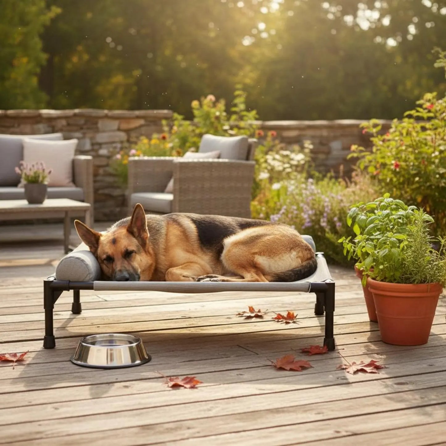 Elevated Pet Bed All-Season Use Raised Dog and Cat Bed Pet Cot Sturdy Frame With Pillow Support for Felines, Travel