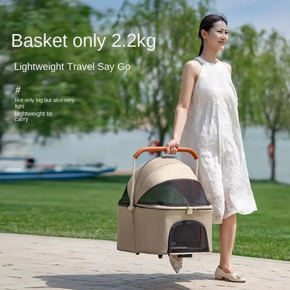 Cat Trolley Cat Stroller Outdoor Pet Stroller Dog Pet Carriers & Travel Products Pet Stroller Double