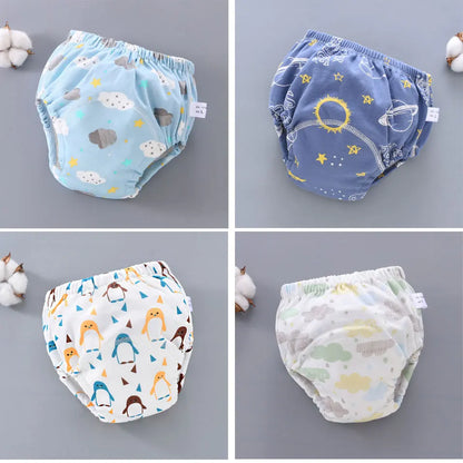 Baby Reusable Potty Training Pants Toddler Cotton Ecological Cloth Diaper Panties Waterproof Washable Nappies Boy Girl Underwear
