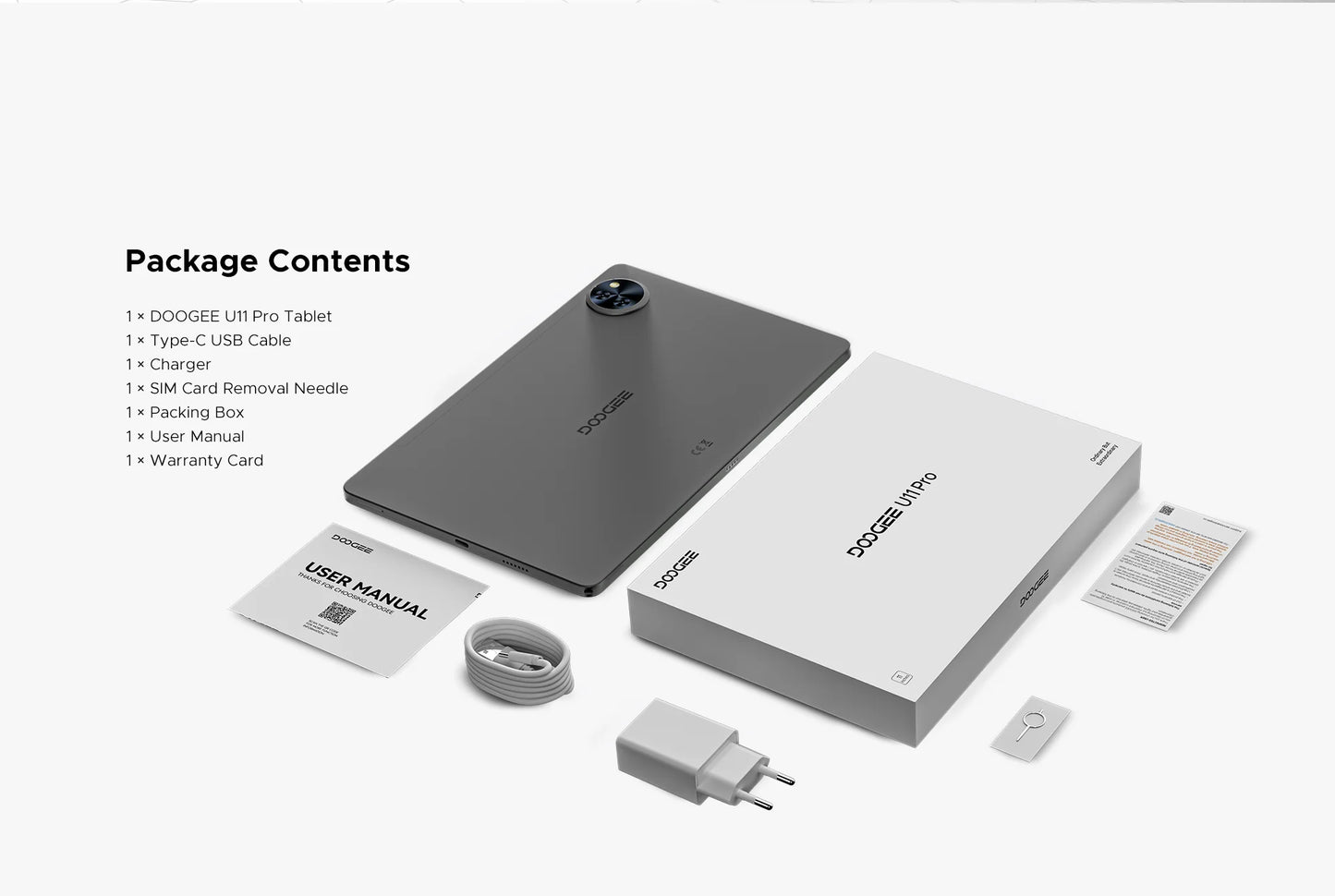 Global Version DOOGEE U11 Pro Android 16 Tablet 30GB(6+24) 256GB 11" HD 90Hz Display 8580mAh Battery Unisoc T7200 Widevine L1