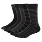 5 Pairs Mens Dress Socks Plus Large Size，High Quality Combed Cotton Crew Socks，Black Cool Argyle Breathable Casual Socks for Men
