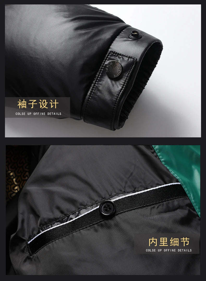 2023 New Gloss Down Jacket Men Plush Winter Warm Jackets Men Windproof light Down Jacket Men 90% Duck Down Coat Male