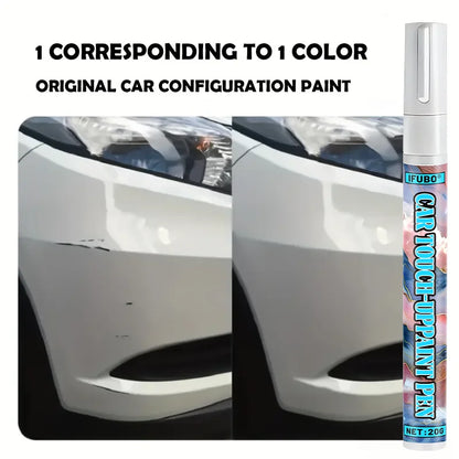 Ifubo White Car Touch Up Paint Pen, Quick Scratch Repair Tool For Auto Surface, Waterproof DIY Tire Marker Pen