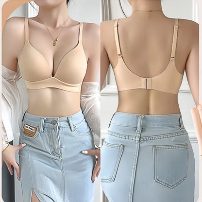 3Pcs/Set Seamless Bras For Women Non-wire Push-Up Bra Glossy Deep V Underwear Fixed 3/4 Cup Comfort Daily Wear Lingerie S-XXL
