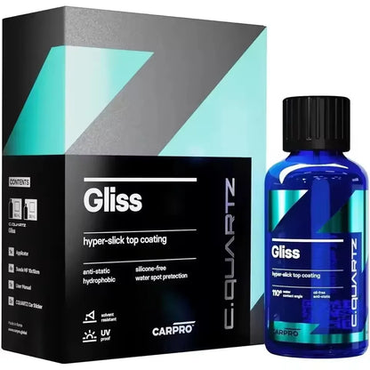 CARPRO Gliss 50ml Kit Ceramic Coating for Car Hyper Smooth Hydrophobic Nano Top-Coat with Microfiber Applicators Repels Oil,Dirt