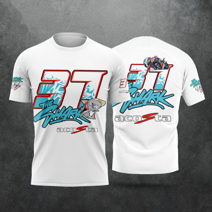 2026 Pedro Acosta 37 Fan T-Shirt The Shark Motorcycle Rider Graphic Tee Unisex Summer Casual 3D Print Shirt