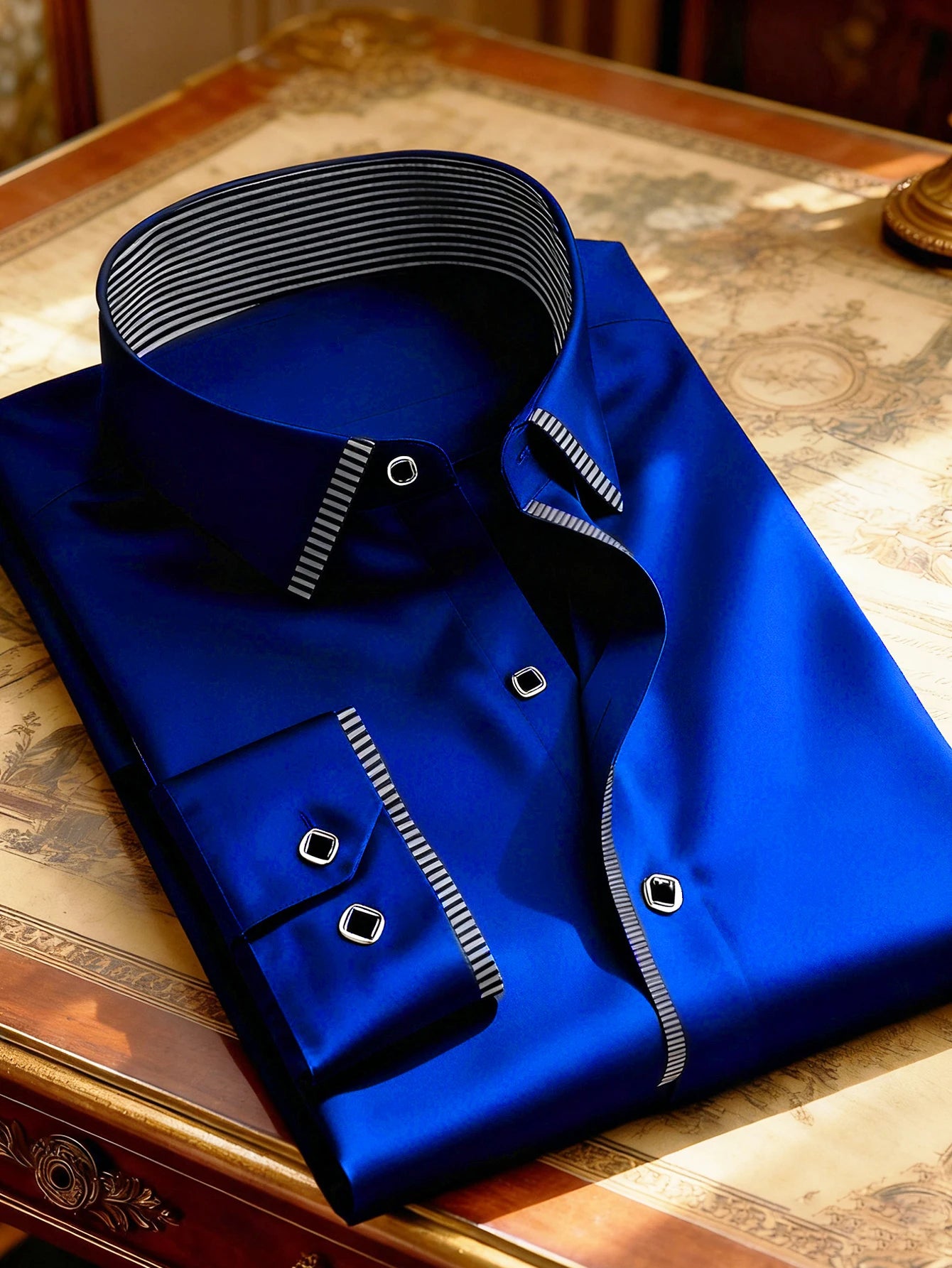 New Men Patchwork Shirt Fashion Dress Tuxedo Long Sleeve Smart Casual Four Season Man Micro Elastic Shirts