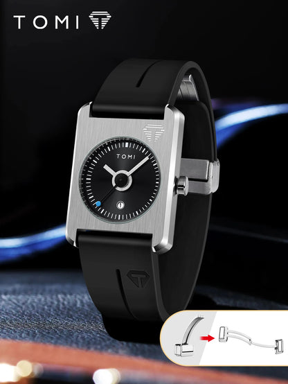 TOMI Men's Fashion Watches Quartz Watches Square Small Dial Wrist Watches Magnetic Buckle Watches Simple Leisure Watches