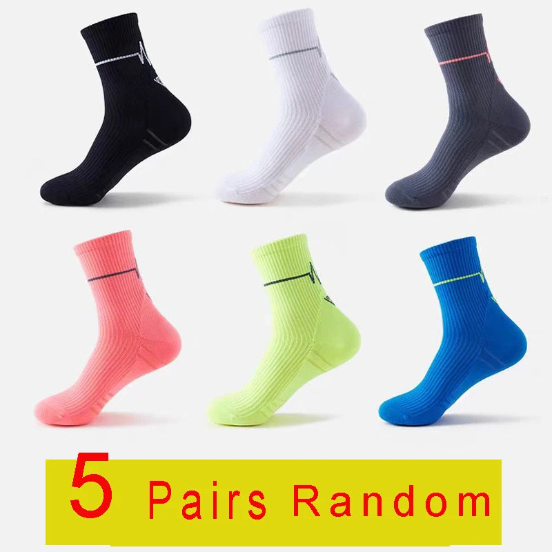 1/3/10 Pairs Professional Running Socks Men's Women Marathon Whiteline Cycling Socks Men Lady Sport Running Sports Socks
