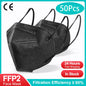 10-200Pcs FFP2 Masks kn95 Mascarillas KN95 Face Mask Filter 5Layers mascarillas quirurgicas homologadas Reusable Black FFP2 Mask