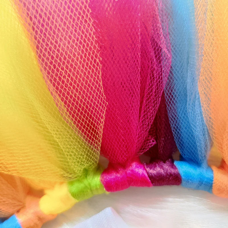 Rainbow Baby Tutu & Headband Set – Perfect Photography Prop for Special Occasions, Soft Polyamide Material, Ideal Gift, Ages 0-3