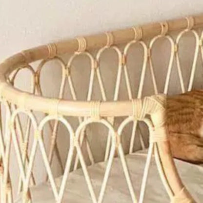 Natural Rattan Artist Pet Bed Weaving Princess Light Luxury Pet Bed Japanese Vintage Pet Products Haustierbett XY40CWC