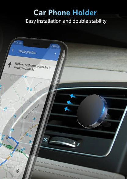 Magnetic Car Mobile Phone Holder Air Vent Clip Smart Phone Stand Mini Magnetic Car GPS Bracket For iPhone Huawei Xiaomi Realme