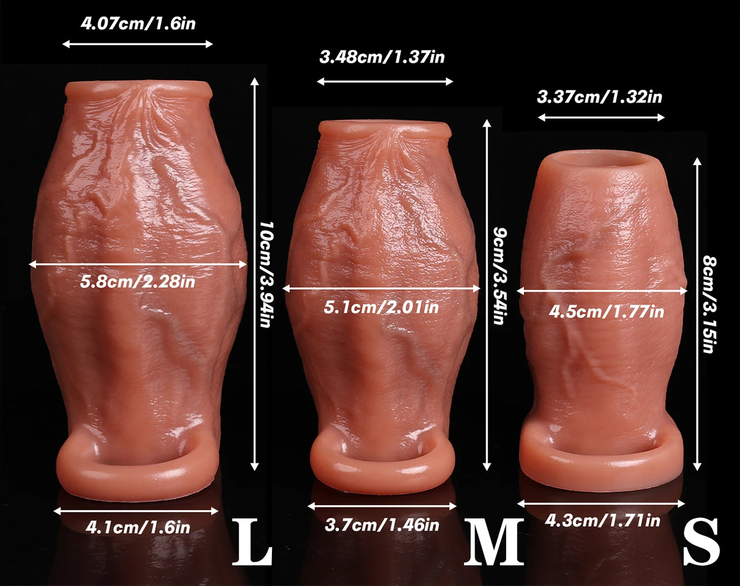 Penis Sleeve Cock Ring Power Ring Penis Cover Penis Ring for Men Delayed Ejaculation Penis Enlargement Silicone Adult Sex Toys