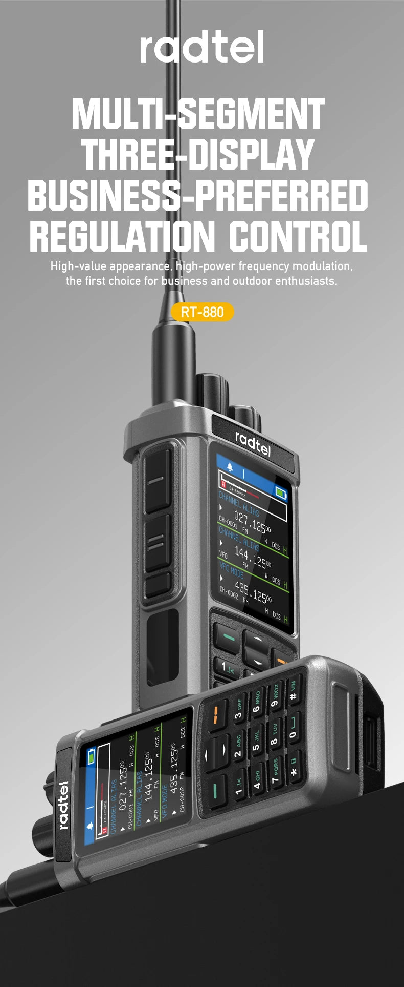 Radtel RT-880G 10w APRS+GPS Ham Radio with Cross Band Repeater Short Wave HF SSB CB  Walkie Talkie  AM USB LSB CW 1024 Channels