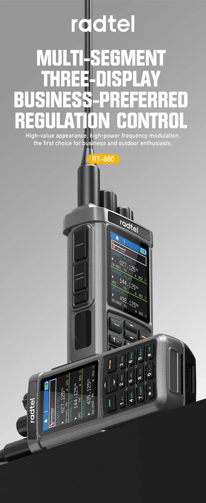 Radtel RT-880G 10w APRS+GPS Ham Radio with Cross Band Repeater Short Wave HF SSB CB  Walkie Talkie  AM USB LSB CW 1024 Channels
