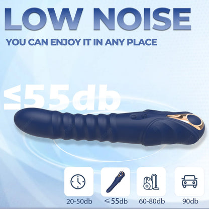 Thrusting Vibrator G Spot Vibrator Anal Dildo with 10 Vibrating 3 Thrusting Liquid Silicone Vaginal Massage Clitoris Stimulator