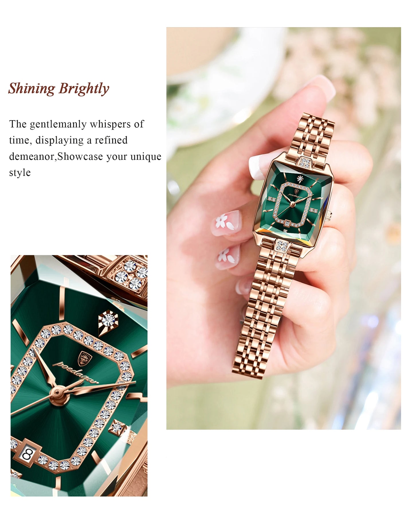 POEDAGAR Luxury Woman Watch Waterproof Date High Quality Casual Ladies Wristwatch Stainless Steel Quartz Elegant Women's Watches