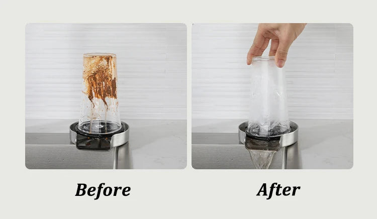 Kitchen Sink Glass Cup Wash Automatic Stainless Steel Pressure Spray  Washer Cup Tool Cleaning Faucet Bar Rinser Coffee Pitcher
