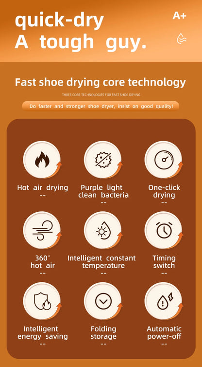 HOMEFISH Intelligent Shoe Dryer Quick Drying Deodorizing Sterilizing Adjustable Timer Household Shoe Warmer And Heater