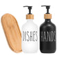 Black Dish Soap Dispenser Set for Kitchen Sink Hands Soap and Dishes Detergent Storage Bottle Refillable Bottles
