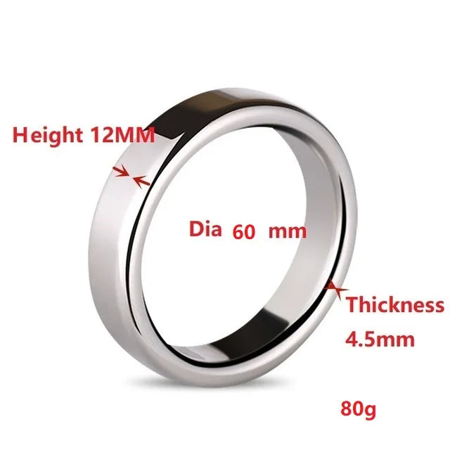 Top Quality Small Large Size Male Penis Ring Lock Stainless Steel Heavy Metal Cock Ring Ball Stretcher Erection Sexy Toy For Man