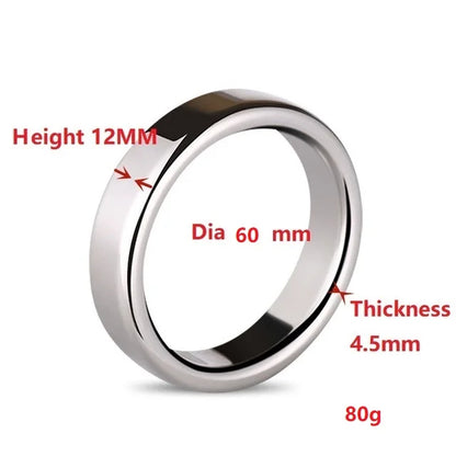Top Quality Small Large Size Male Penis Ring Lock Stainless Steel Heavy Metal Cock Ring Ball Stretcher Erection Sexy Toy For Man