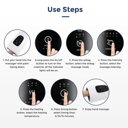 Smart Airbag Hand Massager Wireless Electric Hot Compress Carpal Tunnel Palm Acupoint Massager Vibration Kneading Finger Relax