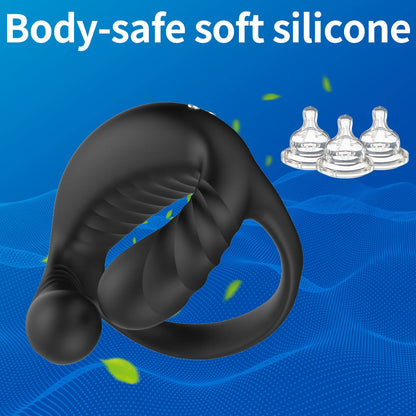 Vibrating Cock Ring for Men Silicone Penis Rings Intense Vibration Mens Vibrator Longer Harder Stronger Erection Adult Sex Toys