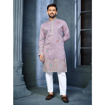 Muslim Kurtta Caftan Dubai Men'S Robe Long-Sleeved Ethnic Style Stand Collar Arabic Clothing National style Middle Eastern