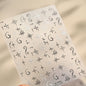Black Silver Polka Dots Stars 3D Self Adhesive Nail Art Decorations Stickers Stylish Round Dots Totems Manicure Decals Wholesale