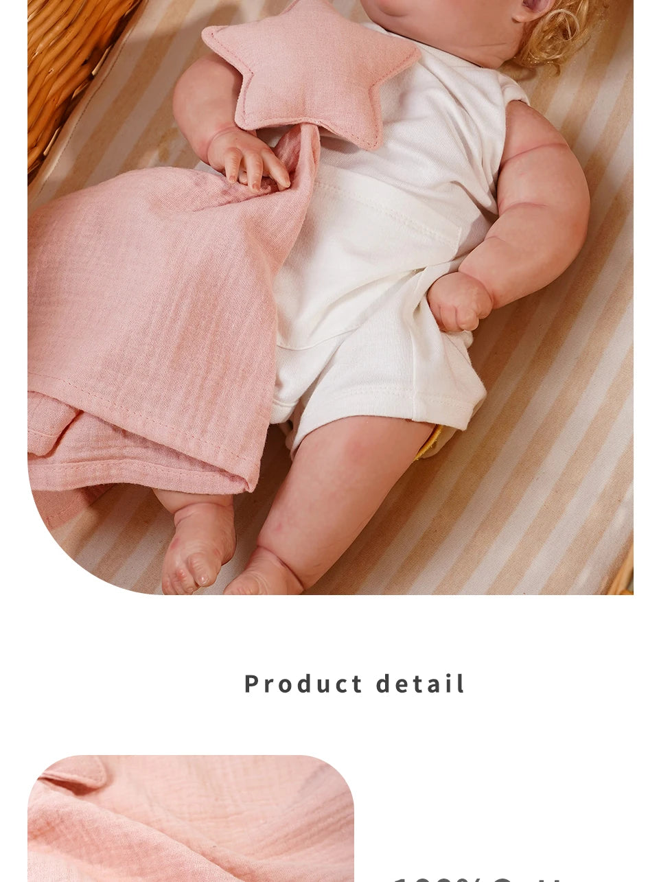 Baby Cotton Muslin Comfortable Blanket Cute Cat Doll For Infant Kids Sleep Appease Towel Children