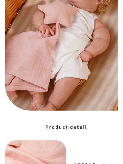 Baby Cotton Muslin Comfortable Blanket Cute Cat Doll For Infant Kids Sleep Appease Towel Children