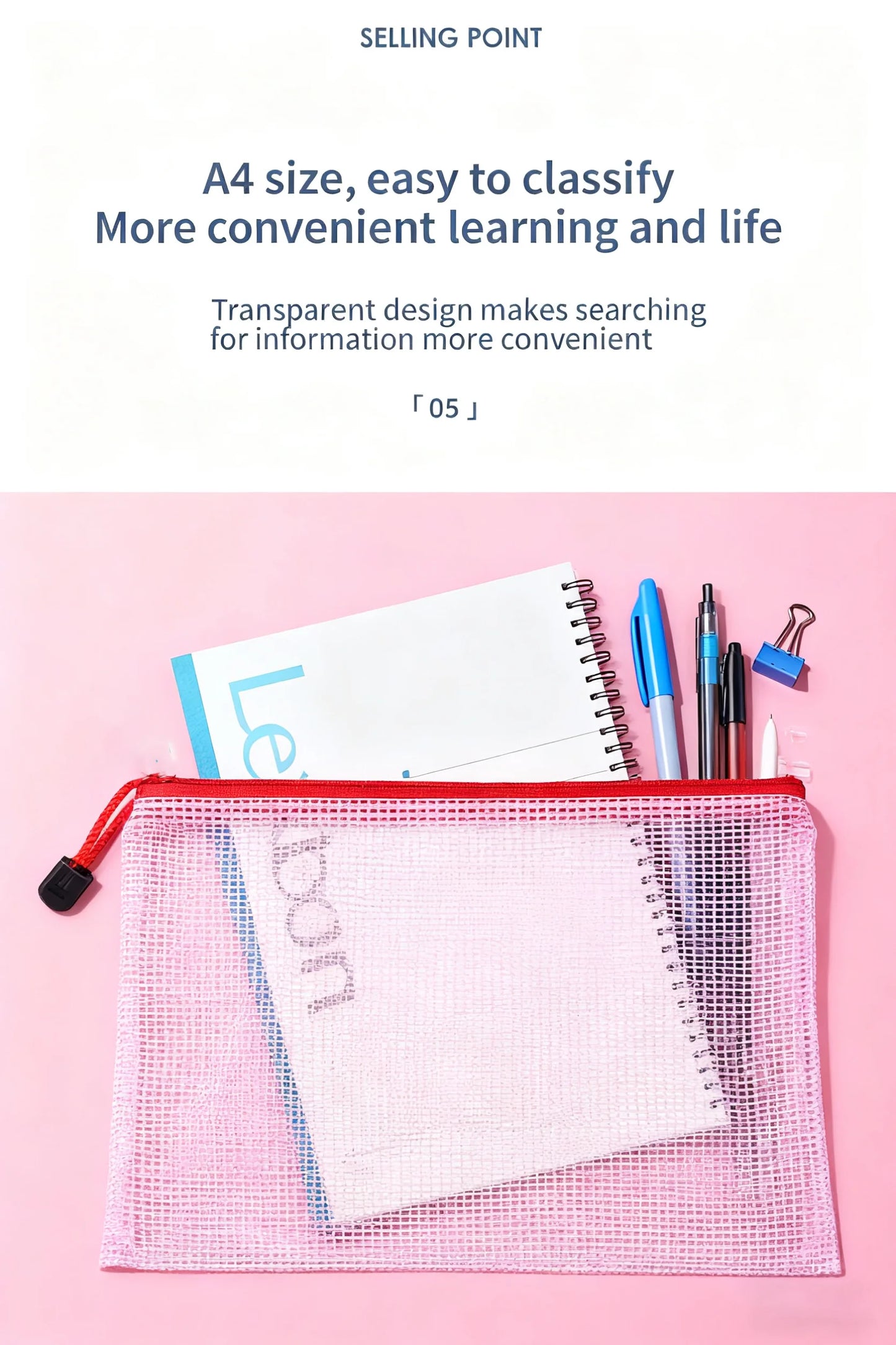 Zipper Documents Bag A4/A5 Plastic Folders A3 Transparent Waterproo File Organize Storage Bag School Office Stationery Supplies
