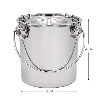 5/10L Stainless Steel Cow Milk Bucket Farm Cows Goats Vacuum Pump Bucket Pasture Cow Sheep Electric Milking Machine Accessories