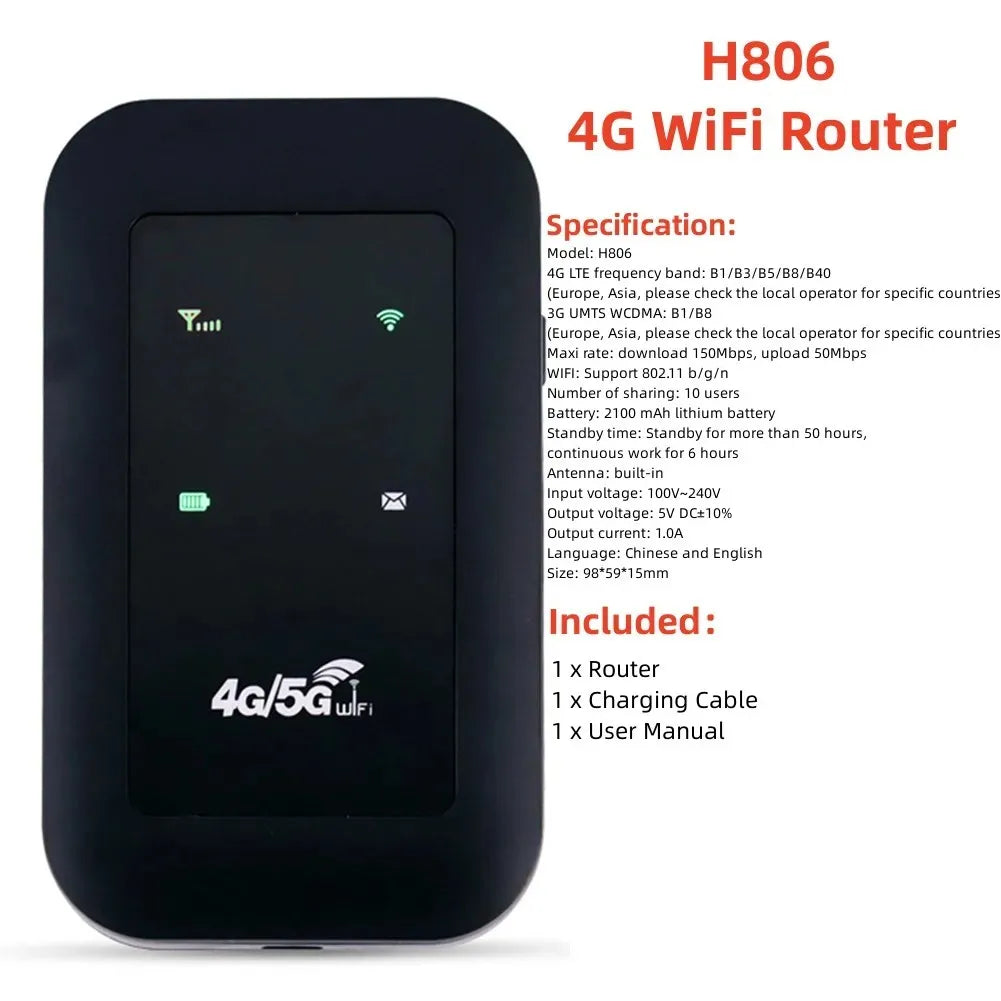 150Mbps 4G Lte Wifi Router Wireless Portable Unlock Modem Mini Pocket Wifi Router Mobile Hotspot With Sim Card Slot Repeater