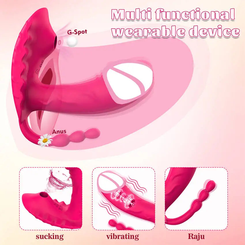Wearable Sucking Thrusting Dildo Vibrator APP Control Clit Stimulator Penetration Vagina Panties Vibrator  Sex Toys for Female